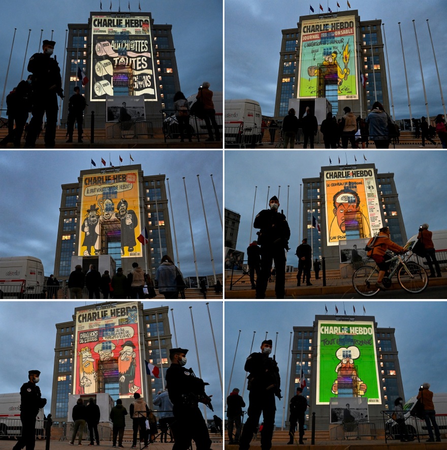 Γαλλία: Σκίτσα του Charlie Hebdo σε κυβερνητικά κτήρια