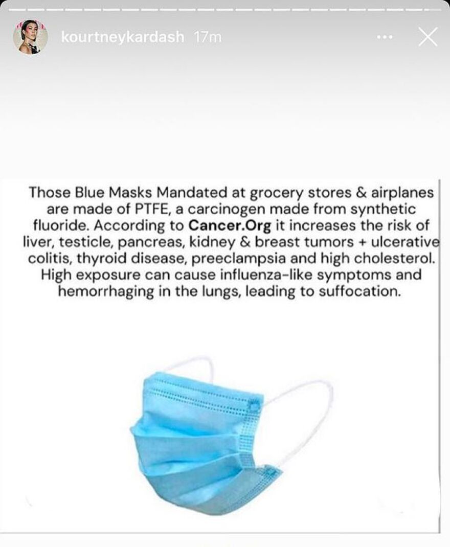 Κόρτνεϊ Καρντάσιαν: «Οι χειρουργικές μάσκες προκαλούν καρκίνο» 