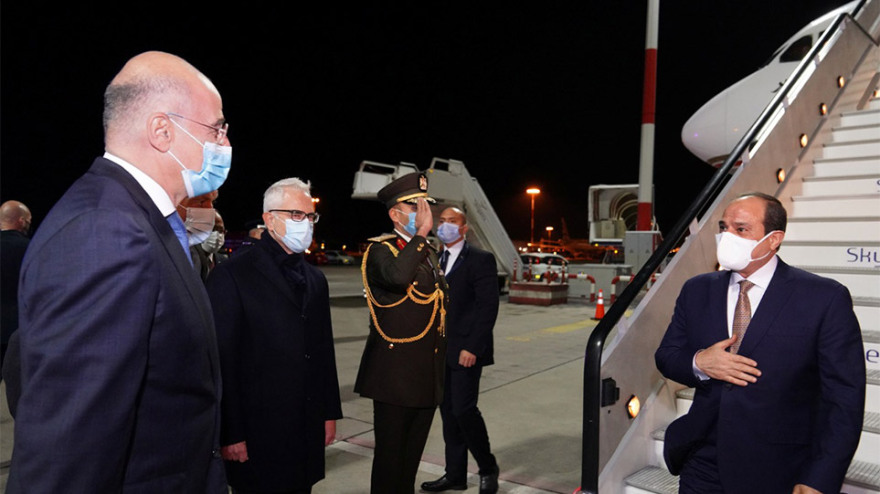 Έφτασε στην Αθήνα ο Πρόεδρος της Αιγύπτου, Φατάχ αλ Σίσι