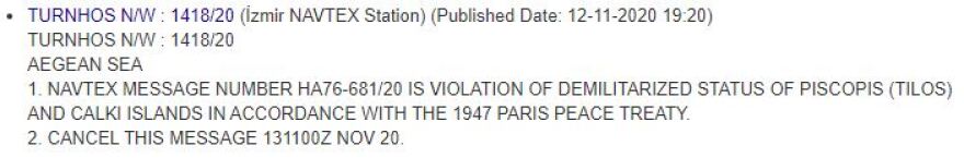 Νέα πρόκληση της Τουρκίας: Ζητάει την αποστρατικοποίηση της Τήλου και της Χάλκης