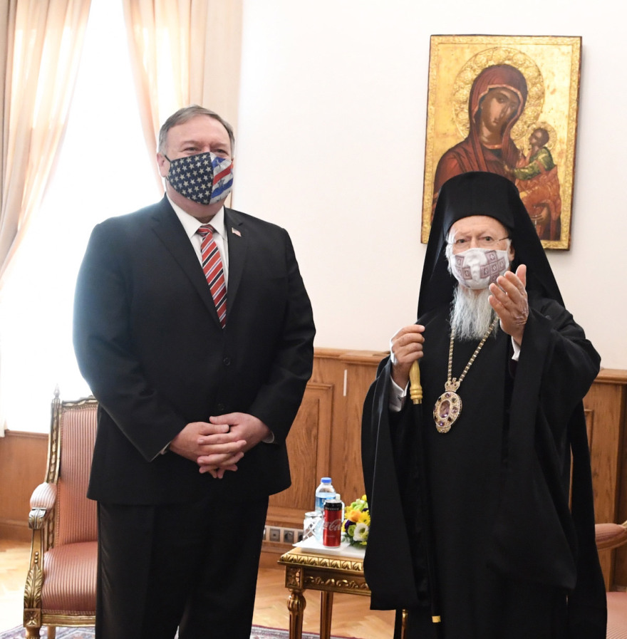 Οι θρησκευτικές ελευθερίες και η Αγία Σοφία στο επίκεντρο της επίσκεψης Πομπέο στο Φανάρι