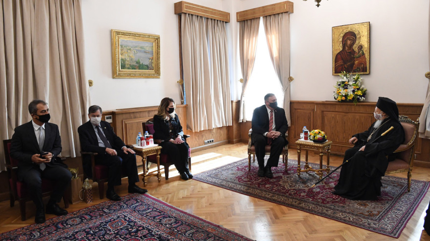 Οι θρησκευτικές ελευθερίες και η Αγία Σοφία στο επίκεντρο της επίσκεψης Πομπέο στο Φανάρι