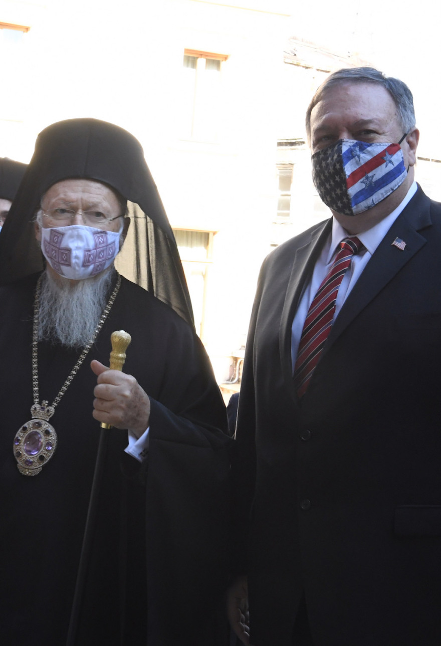 Οι θρησκευτικές ελευθερίες και η Αγία Σοφία στο επίκεντρο της επίσκεψης Πομπέο στο Φανάρι