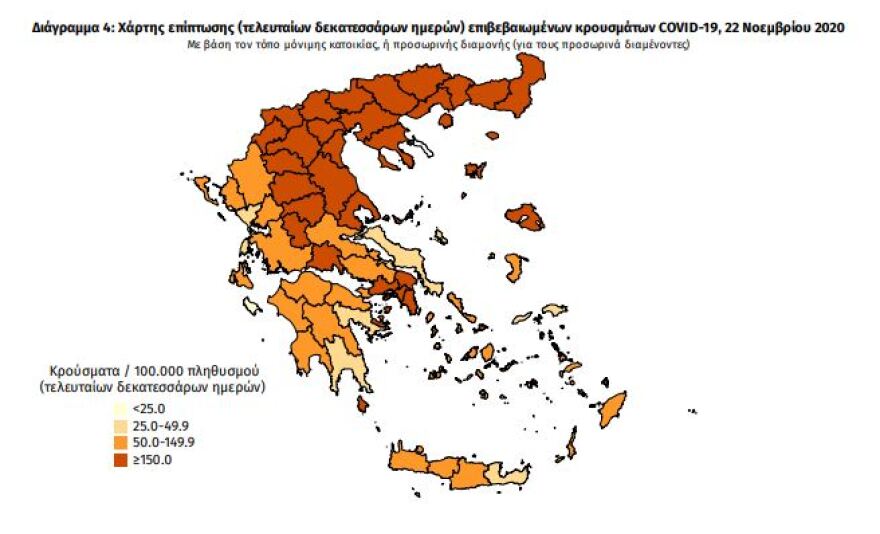 Σοκ με άλλους 103 θανάτους και 540 διασωληνωμένους - Στα 1.498 τα κρούσματα