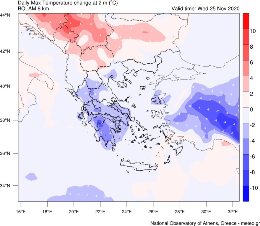 Καιρός: Βροχές στα ανατολικά και νότια και πτώση της θερμοκρασίας