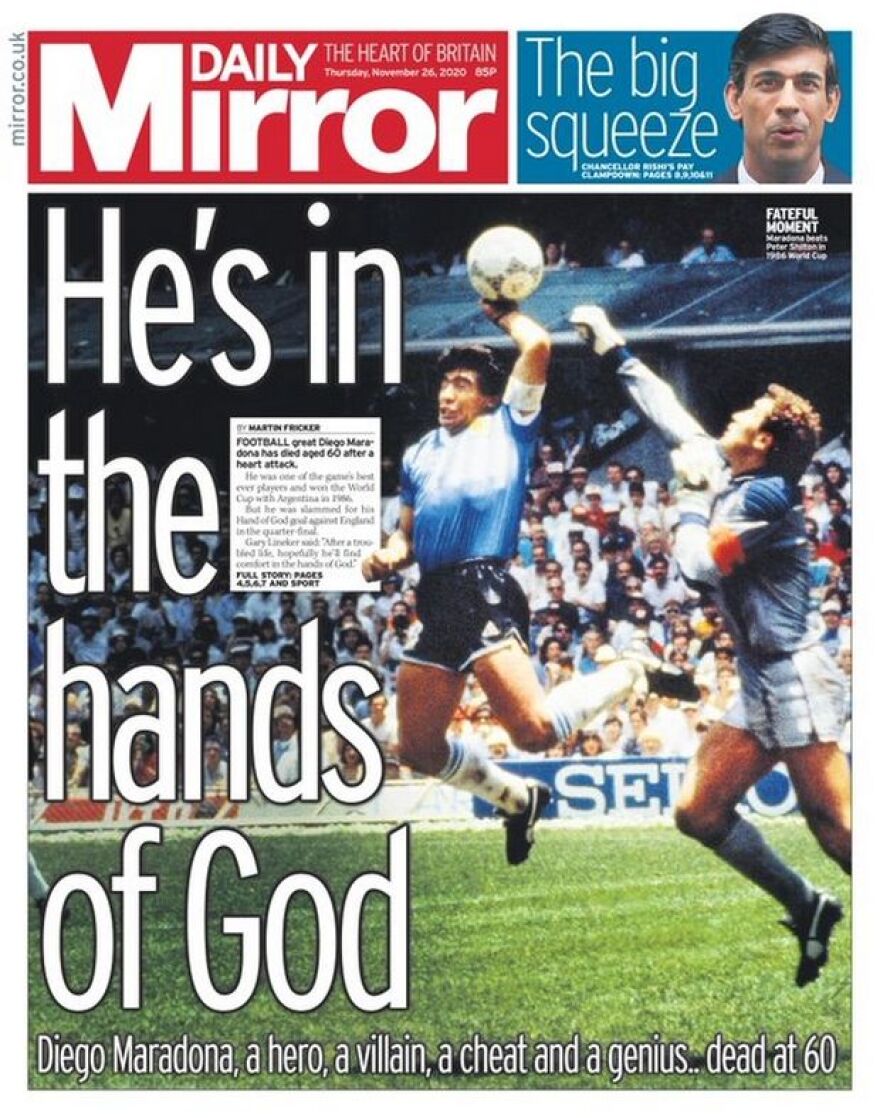 Ντιέγκο Μαραντόνα: «Ο Θεός πέθανε» - Πρωτοσέλιδος αποχαιρετισμός στον διεθνή Τύπο