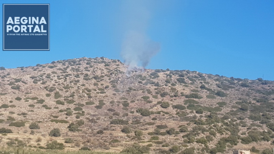 Πυρκαγιά στον Μαραθώνα Αίγινας - Δεν κινδύνευσε κατοικημένη περιοχή