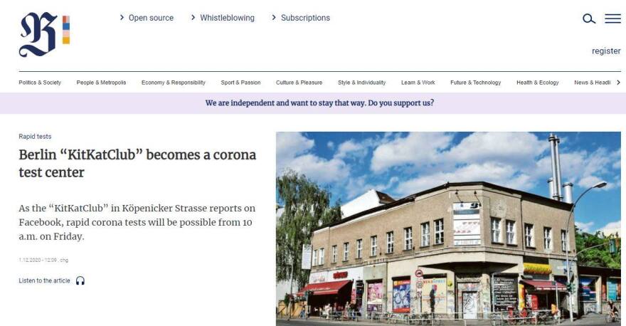 Κορωνοϊός - Γερμανία: Σε κέντρα διαγνωστικών τεστ μετατρέπονται τα κλαμπ του Βερολίνου