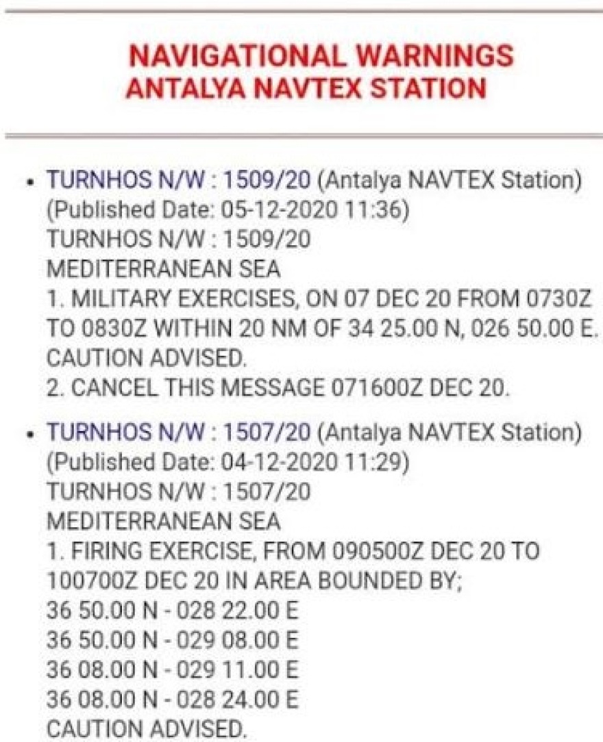 Νέα πρόκληση από την Τουρκία: NAVTEX για ασκήσεις με πραγματικά πυρά στα νότια της Κρήτης