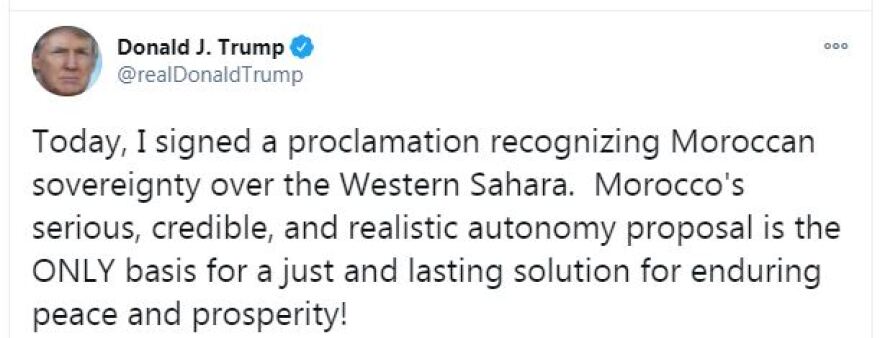 Τραμπ: Ισραήλ και Μαρόκο συμφώνησαν στην εξομάλυνση των σχέσεων τους
