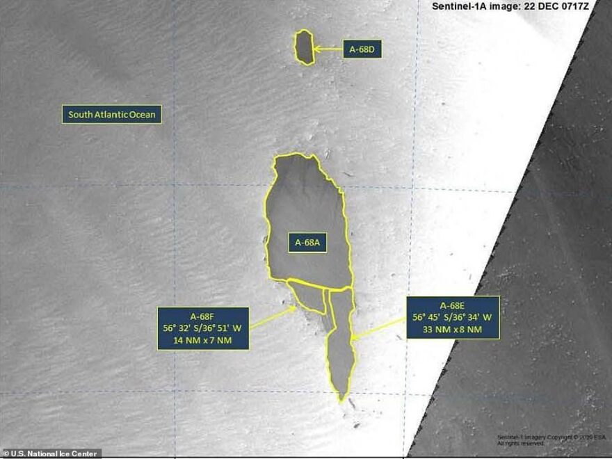 Απίστευτο θέαμα στον Νότιο Ατλαντικό: Γιγαντιαίο παγόβουνο σπάει σε κομμάτια - Βίντεο