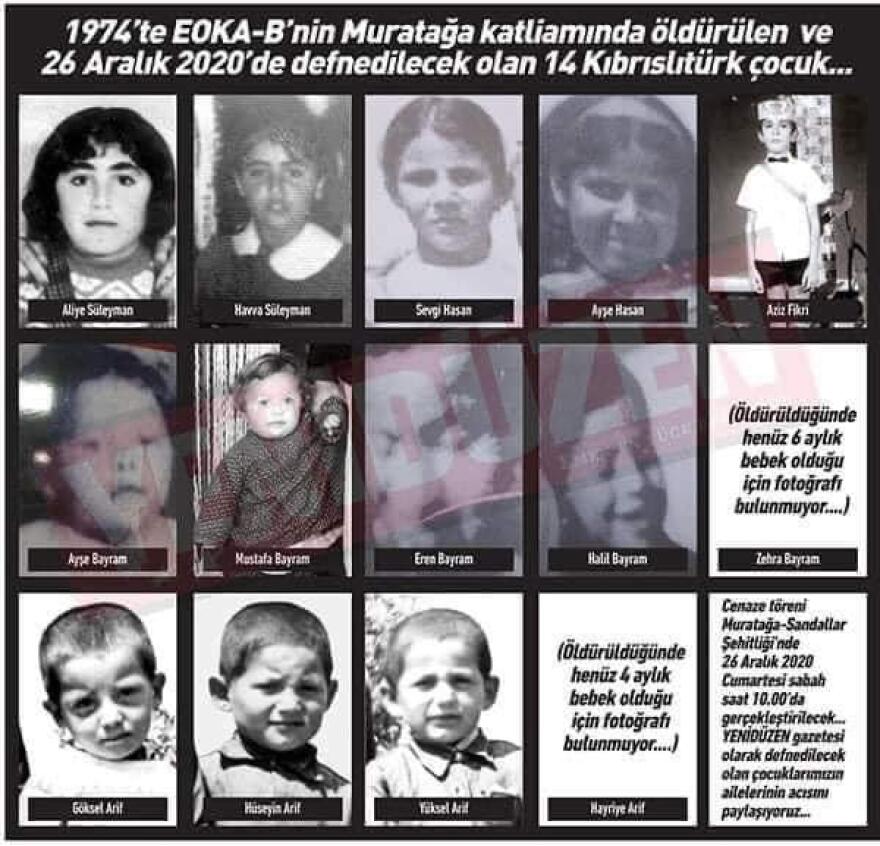 Κατεχόμενα: Έγιναν οι ταφές οστών 14 ανήλικων Τουρκοκυπρίων που είχαν δολοφονηθεί το 1974