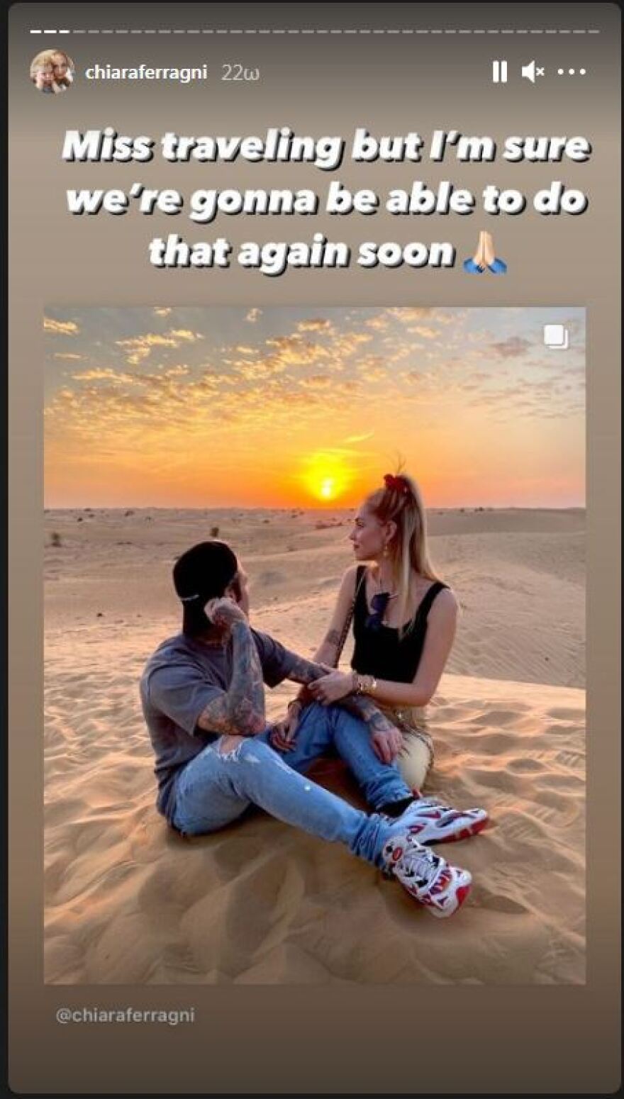 Κιάρα Φεράνι: «Πέρυσι Ντουμπάι! Φέτος Πρωτοχρονιά στο σπίτι μου» 