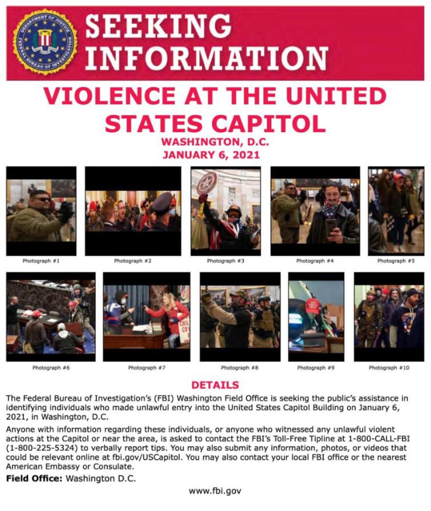 FBI: Επικηρύχθηκαν οι εισβολείς στο Καπιτώλιο - Δίνεται αμοιβή έως και 50.000 δολάρια 