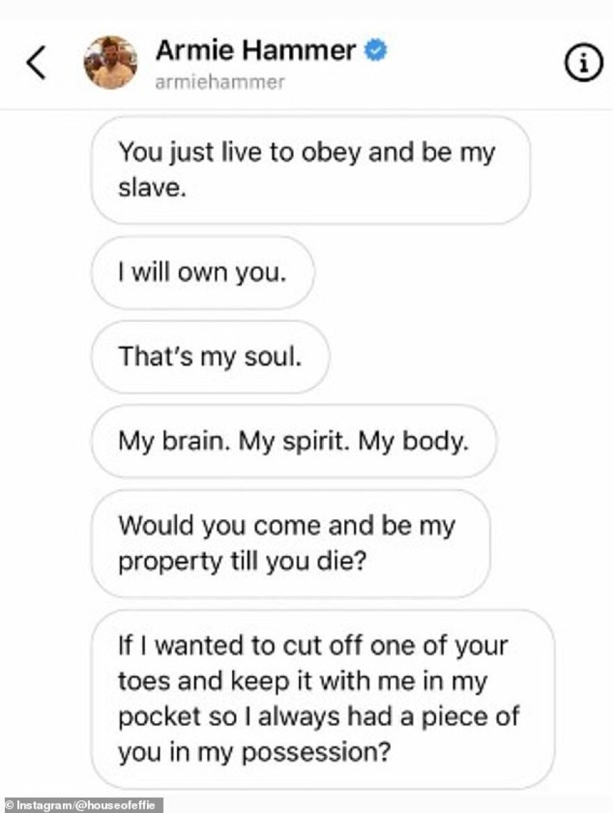 Άρμι Χάμερ: Χαμός στο διαδίκτυο με μηνύματα για BDSΜ και... κανιβαλισμό - Είναι όμως δικά του;