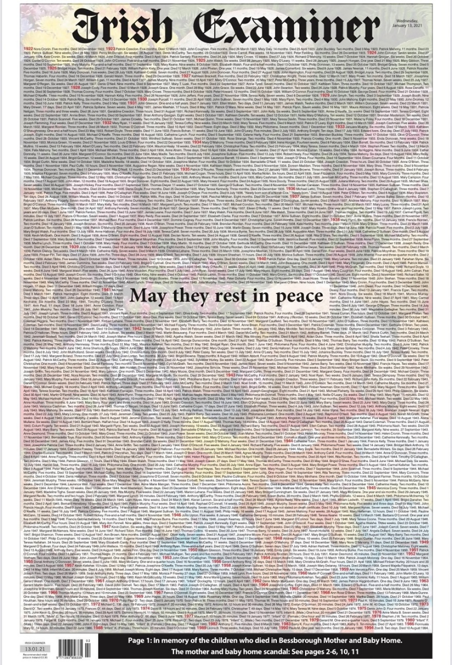 Ιρλανδία - «Εθνική ντροπή»: Σοκάρει η αποκάλυψη για τον θάνατο 9.000 παιδιών ανύπαντρων γυναικών από το 1922 ως το 1998