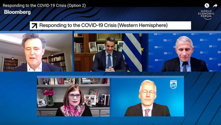 Νταβός: Κυριάκος Μητσοτάκης και Άντονι Φάουτσι συζήτησαν για την πανδημία (φωτογραφίες)