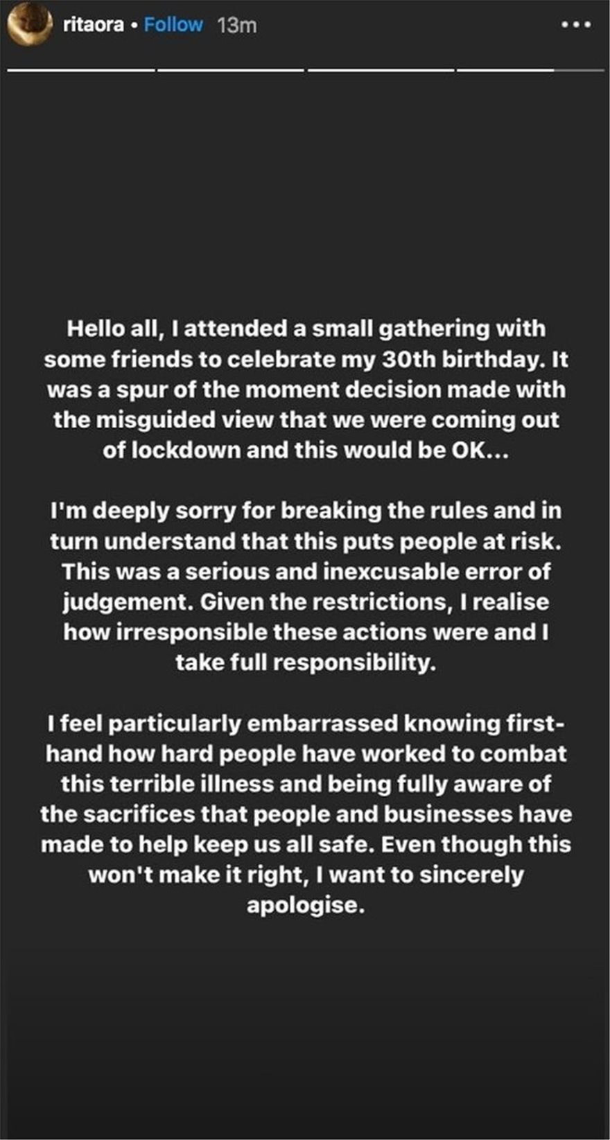 Ρίτα Όρα: Πάνω από 300.000 followers την... εγκατέλειψαν αφού «έσπασε» την καραντίνα