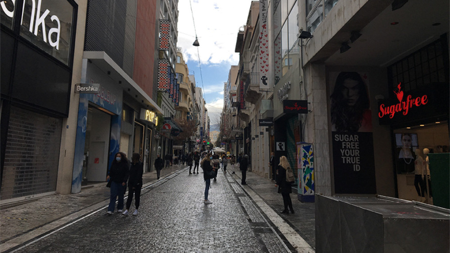 Lockdown: Πρώτη μέρα με click inside - Περιορισμένη η κίνηση στην Ερμού