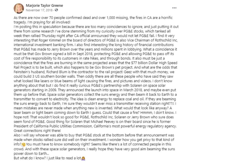 ΗΠΑ: Η βουλευτής με την μάσκα «Μολών Λαβέ» που πιστεύει στην συνωμοσία QAnon και σε... διαστημικά λέιζερ