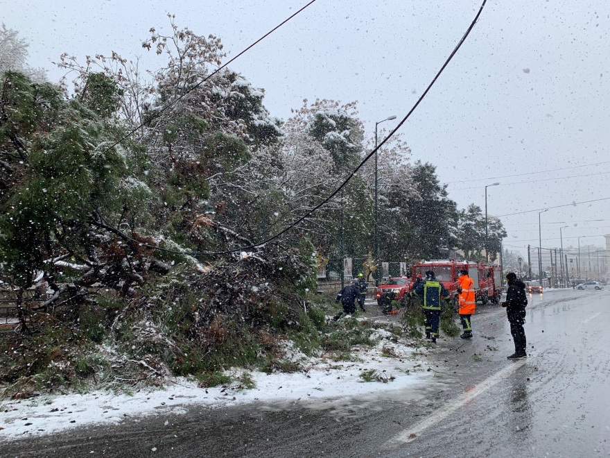 Δήμος Αθηναίων: 37 μηχανήματα επιχειρούν για τον καθαρισμό των δρόμων από το χιόνι