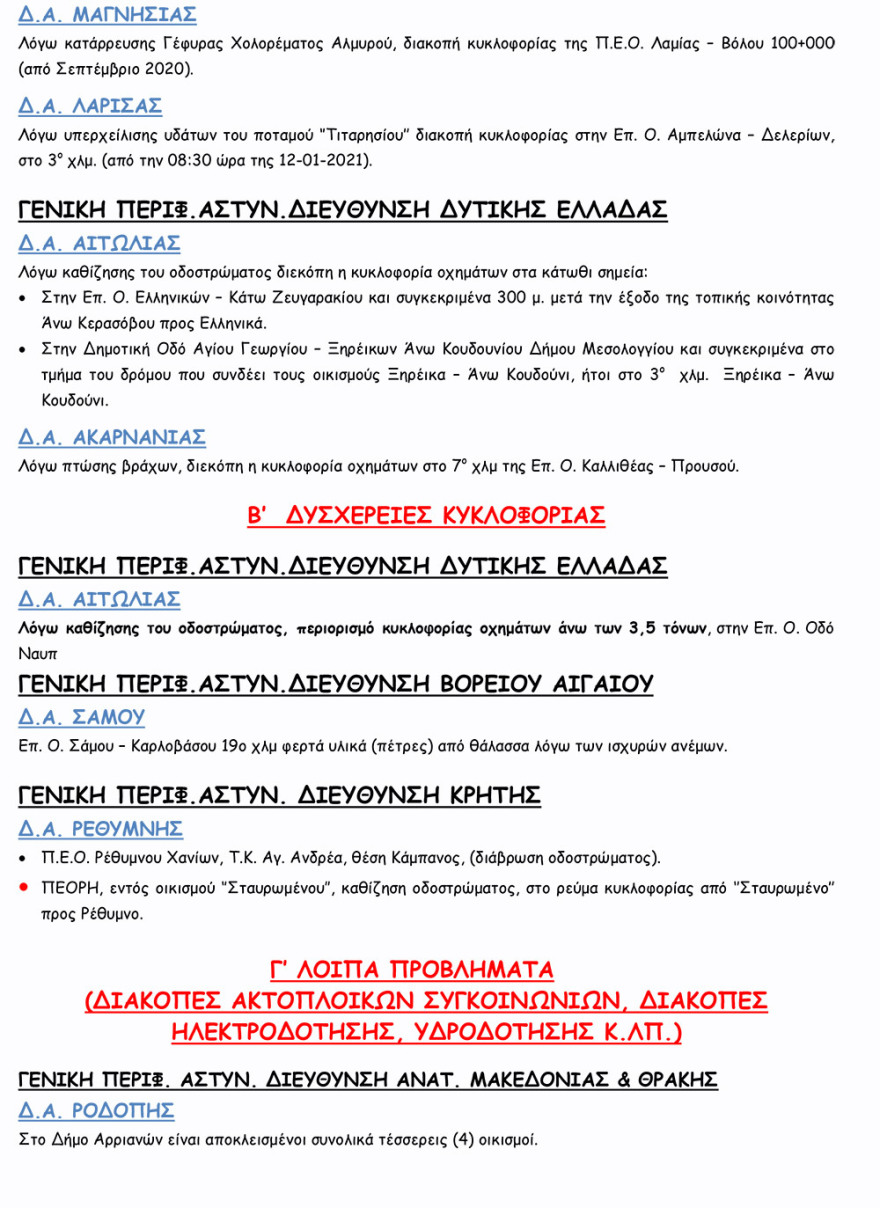 Κακοκαιρία «Μήδεια»: Χωρίς ρεύμα δεκάδες περιοχές στην Αττική - Ποιοι δρόμοι παραμένουν κλειστοί