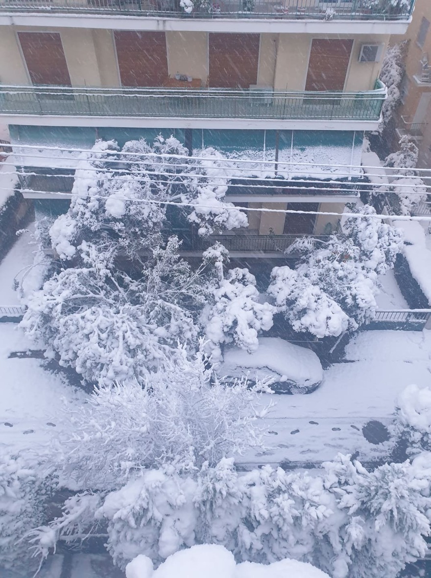 Κακοκαιρία «Μήδεια»: Στα... λευκά οι γειτονιές της Αθήνας - Δείτε βίντεο και φωτογραφίες