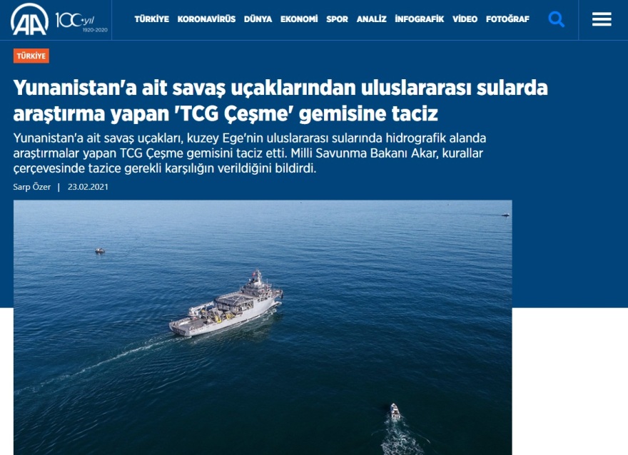 Θράσος από Ακάρ: Οι Έλληνες παρενόχλησαν το «Τσεσμέ» - Απαντήσαμε κατάλληλα