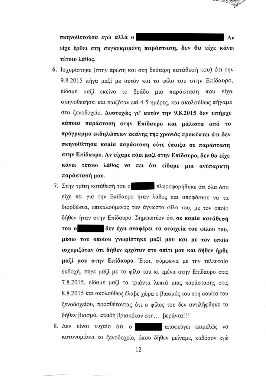 Διαβάστε το υπόμνημα Λιγνάδη στην ανακρίτρια - Τι ισχυρίζεται για την παιδεραστία