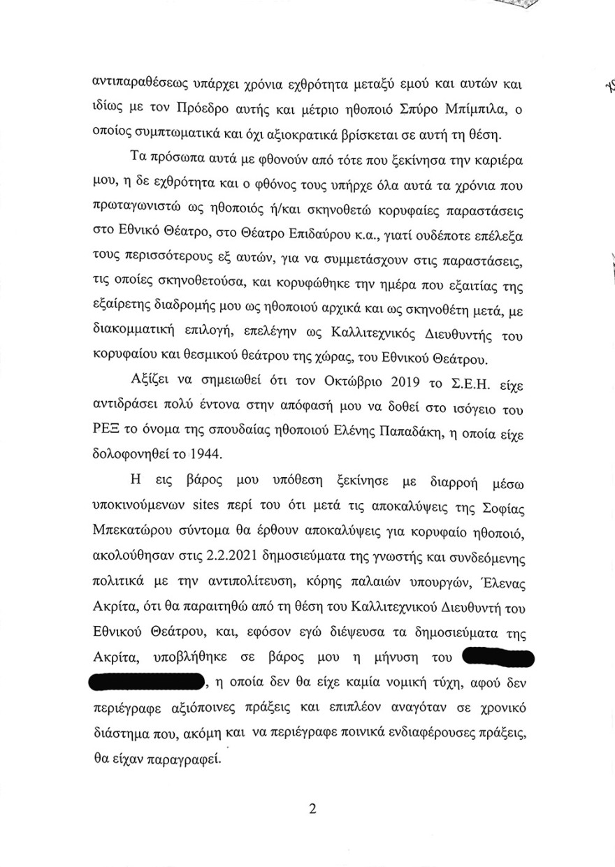 Διαβάστε το υπόμνημα Λιγνάδη στην ανακρίτρια - Τι ισχυρίζεται για την παιδεραστία