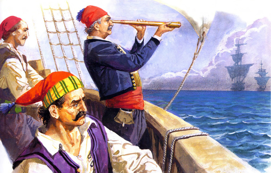 H ναυμαχία της Πάτρας εν μέσω τρικυμίας (1822): Ο ελληνικός στόλος με τον Ανδρέα Μιαούλη κατέστρεψε τον τουρκοαιγυπτιακό