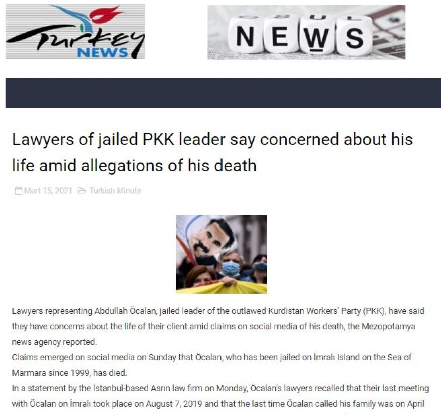 Τουρκία: Οι δικηγόροι του Οτσαλάν ανησυχούν για τη ζωή του – «Δεν έχουμε καμία επαφή μαζί του» αναφέρουν