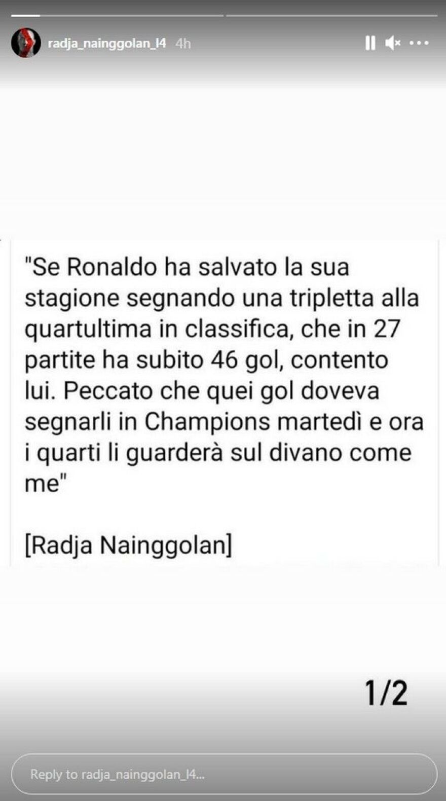 «Έκρηξη» από τον Ναϊνγκολάν: «Φτάνει με τις μαλ...ς, σέβομαι τον Ρονάλντο»
