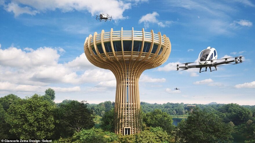 Το απόλυτo φουτουριστικό σκηνικό στην Ιταλία: Εστιατόρια σε πύργους και ιπτάμενα ταξί για τους τουρίστες - Φωτογραφίες