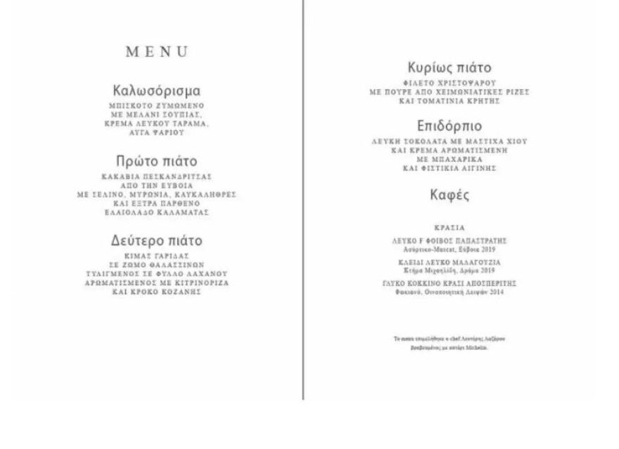 Κακαβιά, κιμάς γαρίδας, χριστόψαρο - Τα  πιάτα που θα γευτούν οι 45 επίσημοι στο Προεδρικό Μέγαρο