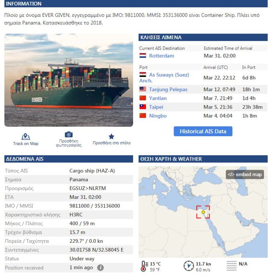 Διώρυγα του Σουέζ: Πτώση στην τιμή του πετρελαίου - Πλέει ξανά το Ever Given 