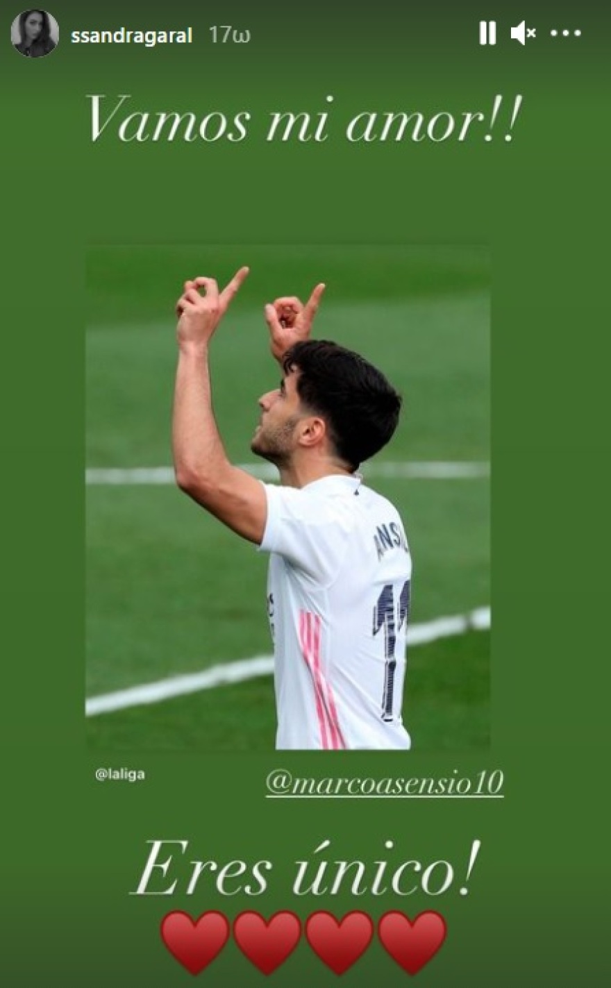 Το μήνυμα αγάπης της «καυτής» συντρόφου του Ασένσιο 