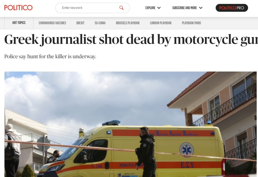 Διεθνή ΜΜΕ για δολοφονία Καραϊβάζ: «Τον σκότωσαν μέρα μεσημέρι»