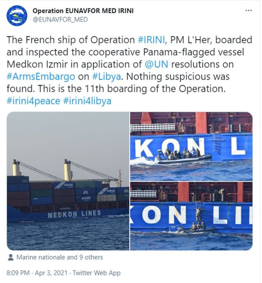 Γαλλικές δυνάμεις έκαναν έλεγχο σε τουρκικό πλοίο στη Λιβύη για μεταφορά όπλων