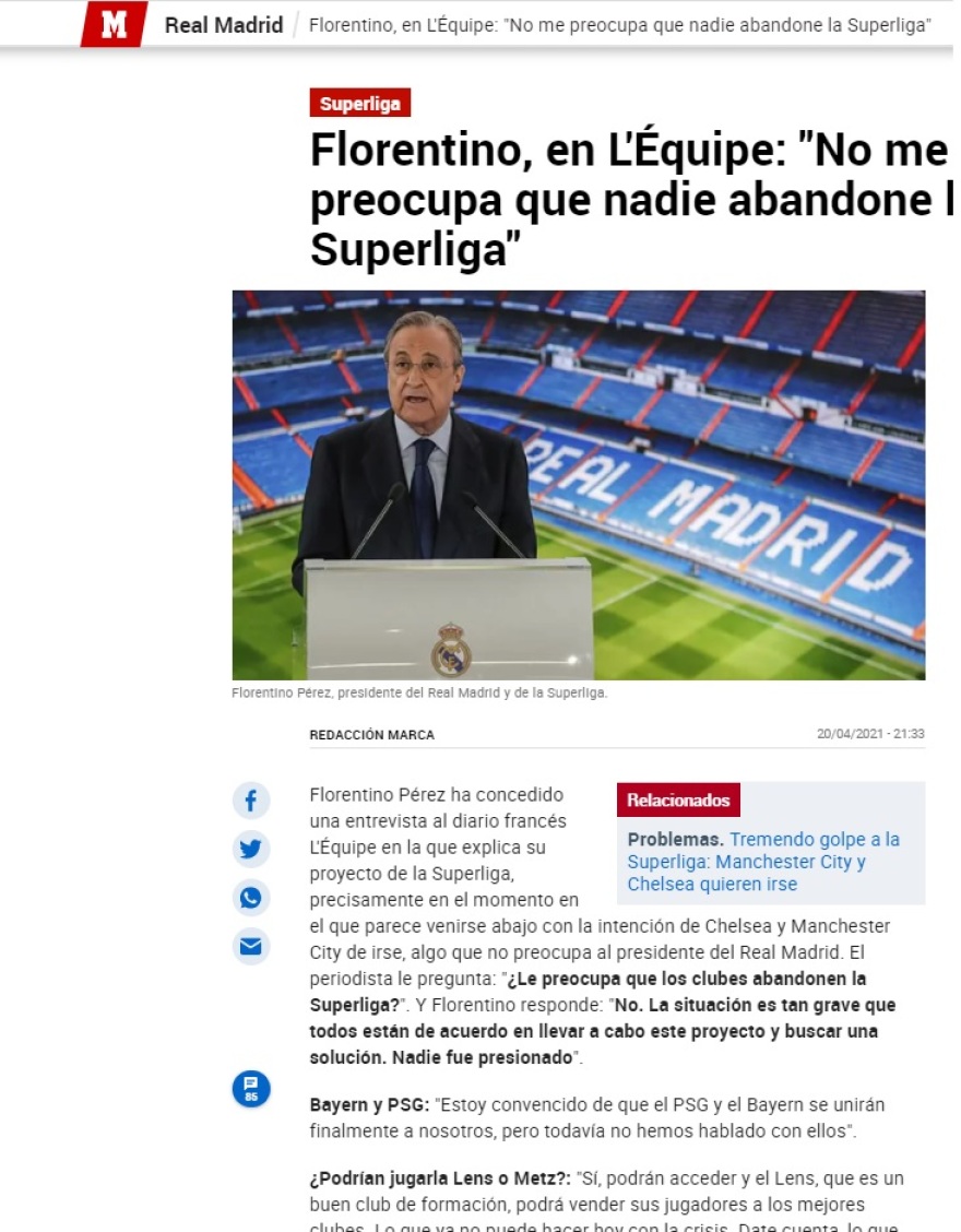 Ολοκληρώθηκε η σύσκεψη της ESL: Αποχώρησαν Σίτι, Λίβερπουλ, Άρσεναλ, Γιουνάιτεντ, Τότεναμ και Τσέλσι