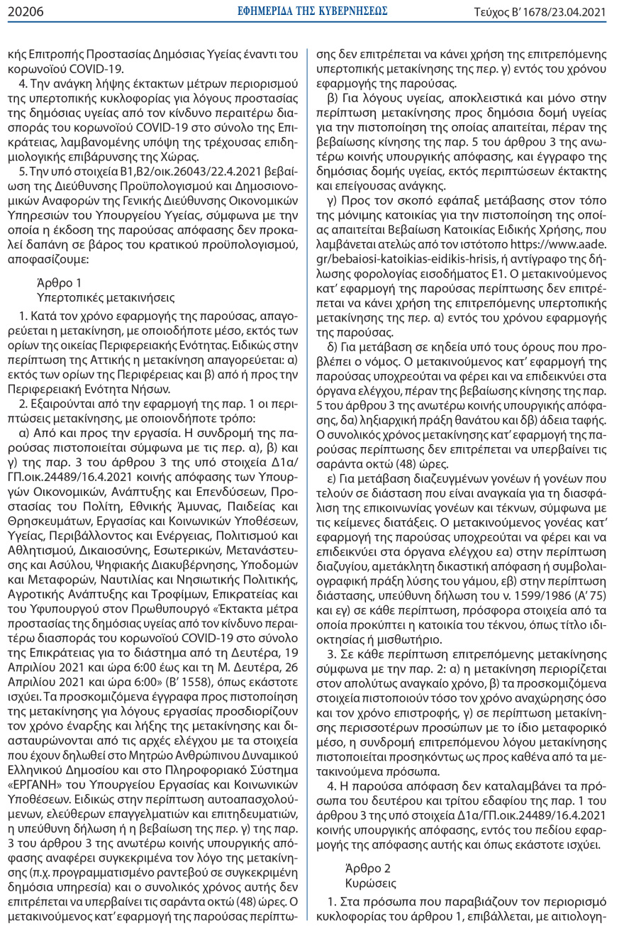 Αλλαγές στις μετακινήσεις λόγω Πάσχα: Τσουχτερά πρόστιμα, αυστηροί έλεγχοι - Όλες οι νέες αποφάσεις