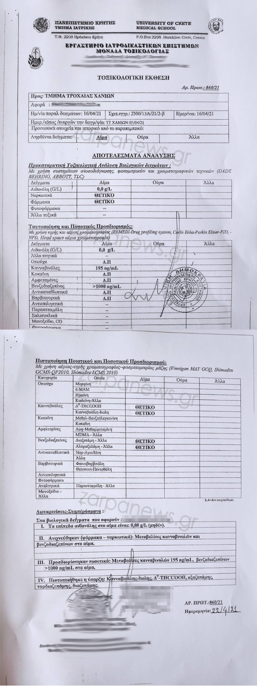 Τροχαίο στη Γαύδο: Ναρκωτικές ουσίες εντοπίστηκαν στο αίμα του οδηγού