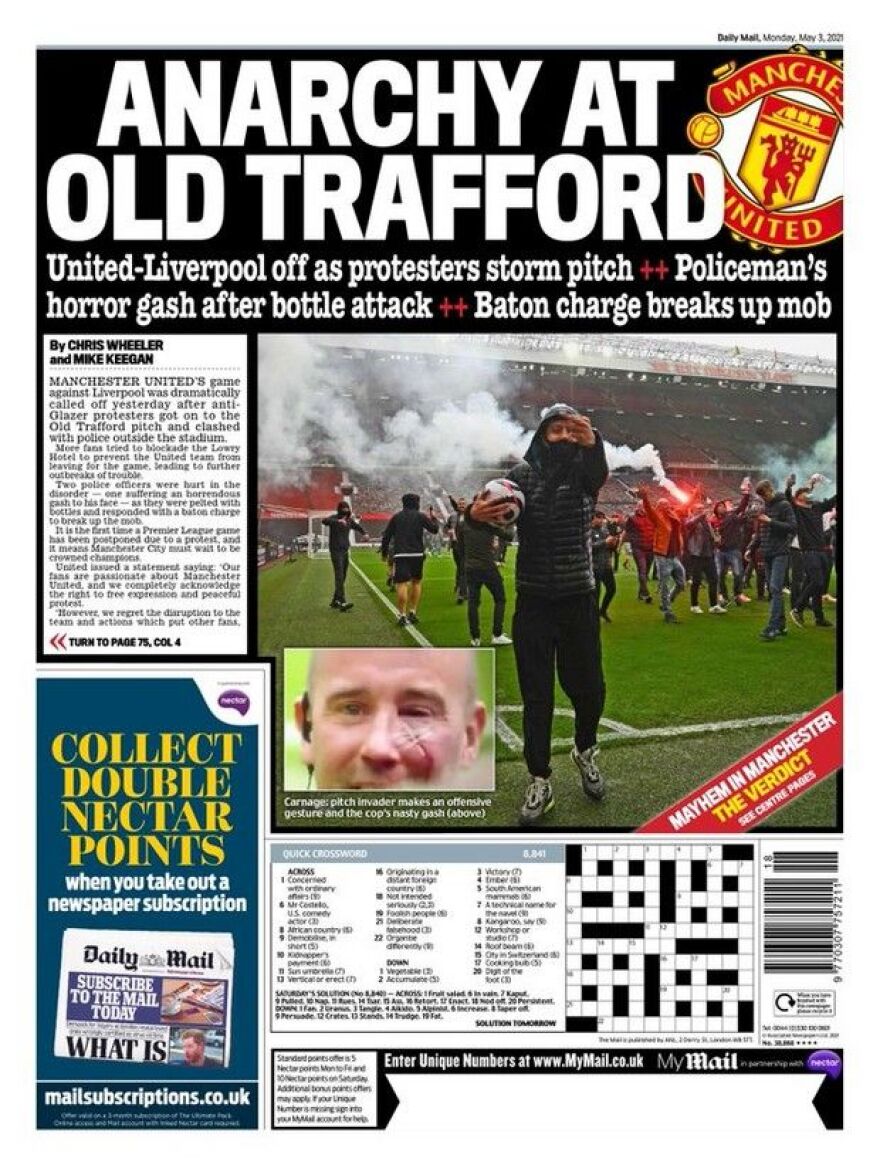 Αγγλικά ΜΜΕ για την εισβολή στο «Ολντ Τράφορντ»: Από «πολιορκία» μέχρι «αναρχία»