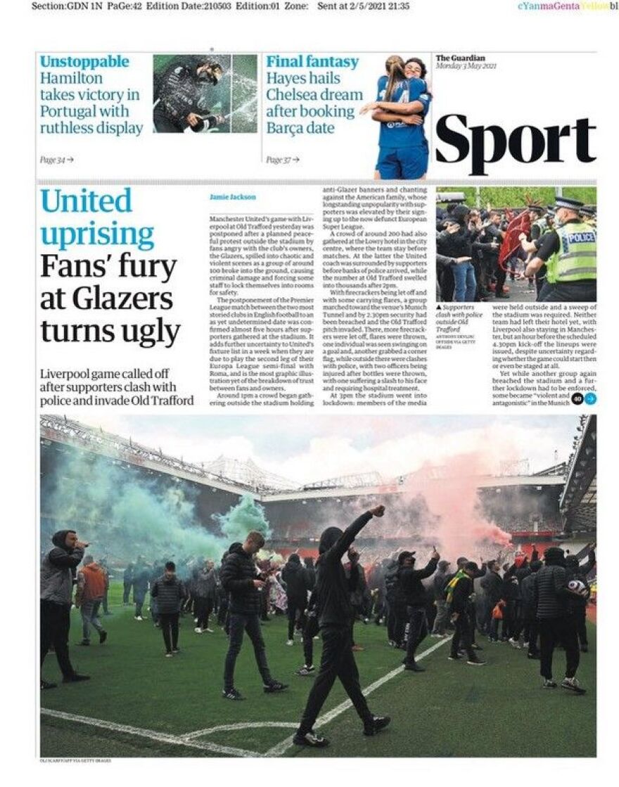 Αγγλικά ΜΜΕ για την εισβολή στο «Ολντ Τράφορντ»: Από «πολιορκία» μέχρι «αναρχία»