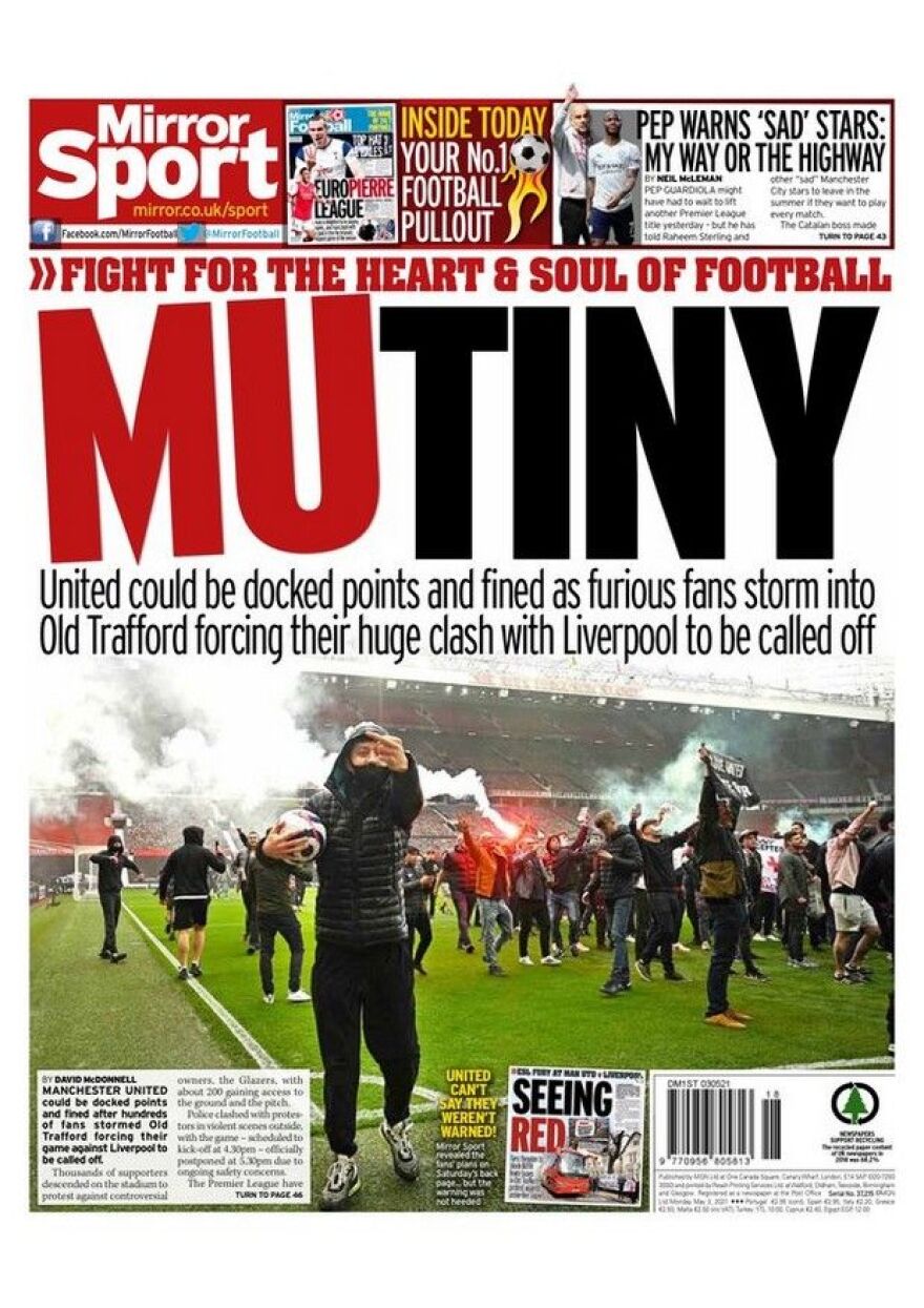 Αγγλικά ΜΜΕ για την εισβολή στο «Ολντ Τράφορντ»: Από «πολιορκία» μέχρι «αναρχία»