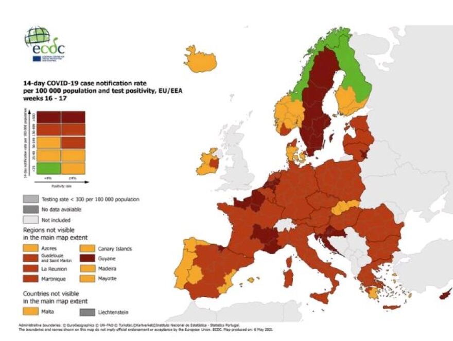 Κορωνοϊός - Χάρτης ECDC: «Πράσινη» η Ελλάδα στον δείκτη θετικότητας για τρίτη συνεχόμενη εβδομάδα
