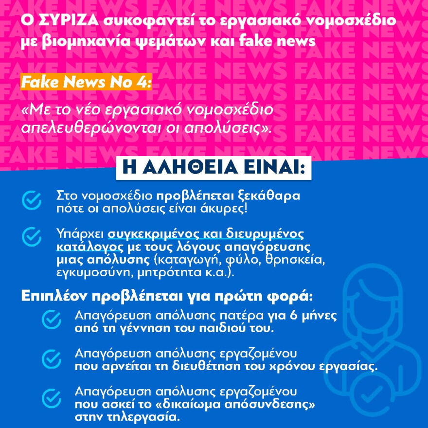 Υπουργείο Εργασίας: Τα fake news του ΣΥΡΙΖΑ για το εργασιακό νομοσχέδιο
