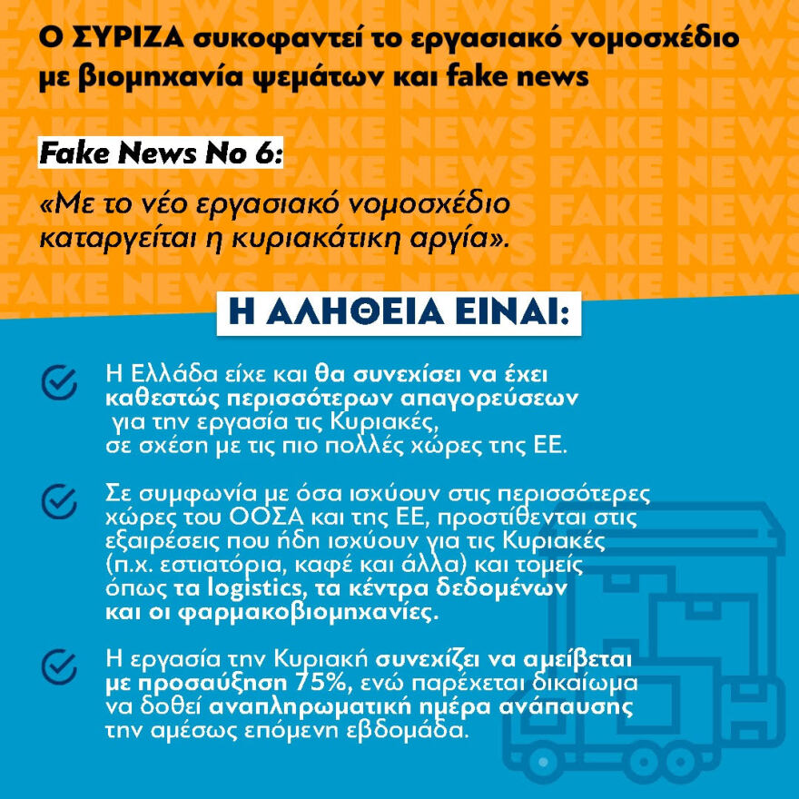 Υπουργείο Εργασίας: Τα fake news του ΣΥΡΙΖΑ για το εργασιακό νομοσχέδιο