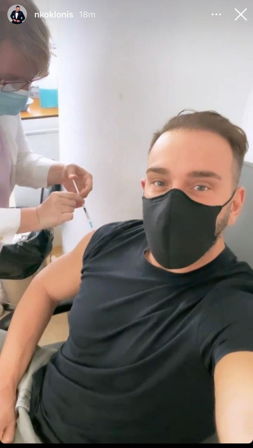 Εμβολιάστηκε κατά του Covid-19 ο Νίκος Κοκλώνης - Δείτε τη φωτογραφία