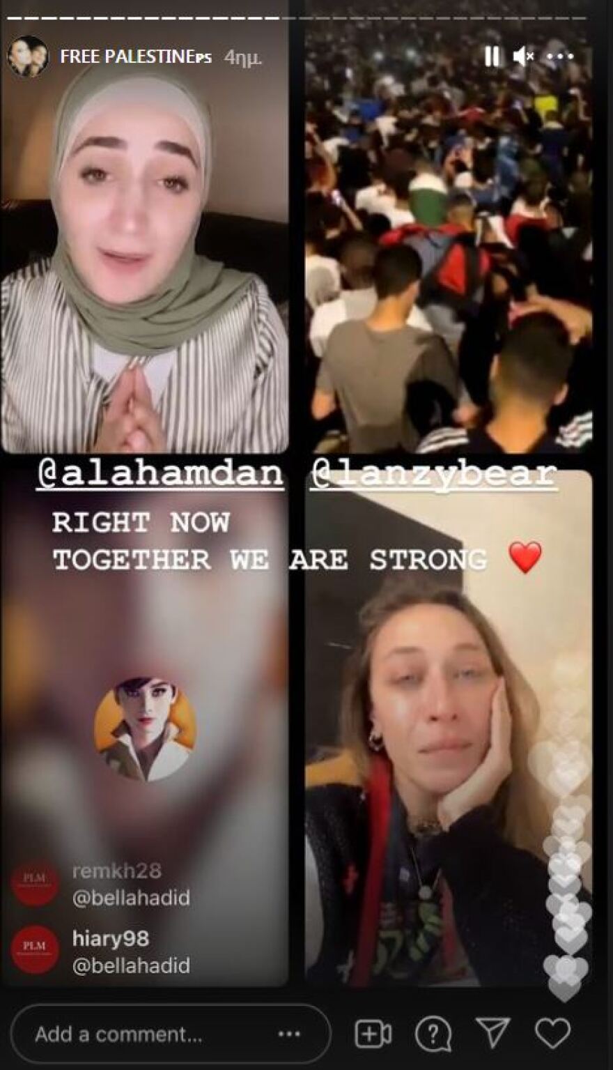 Μπέλα & Τζίτζι Χαντίντ: Τα δύο μοντέλα παλαιστινιακής καταγωγής εκφράζουν την συμπαράστασή τους στη χώρα τους